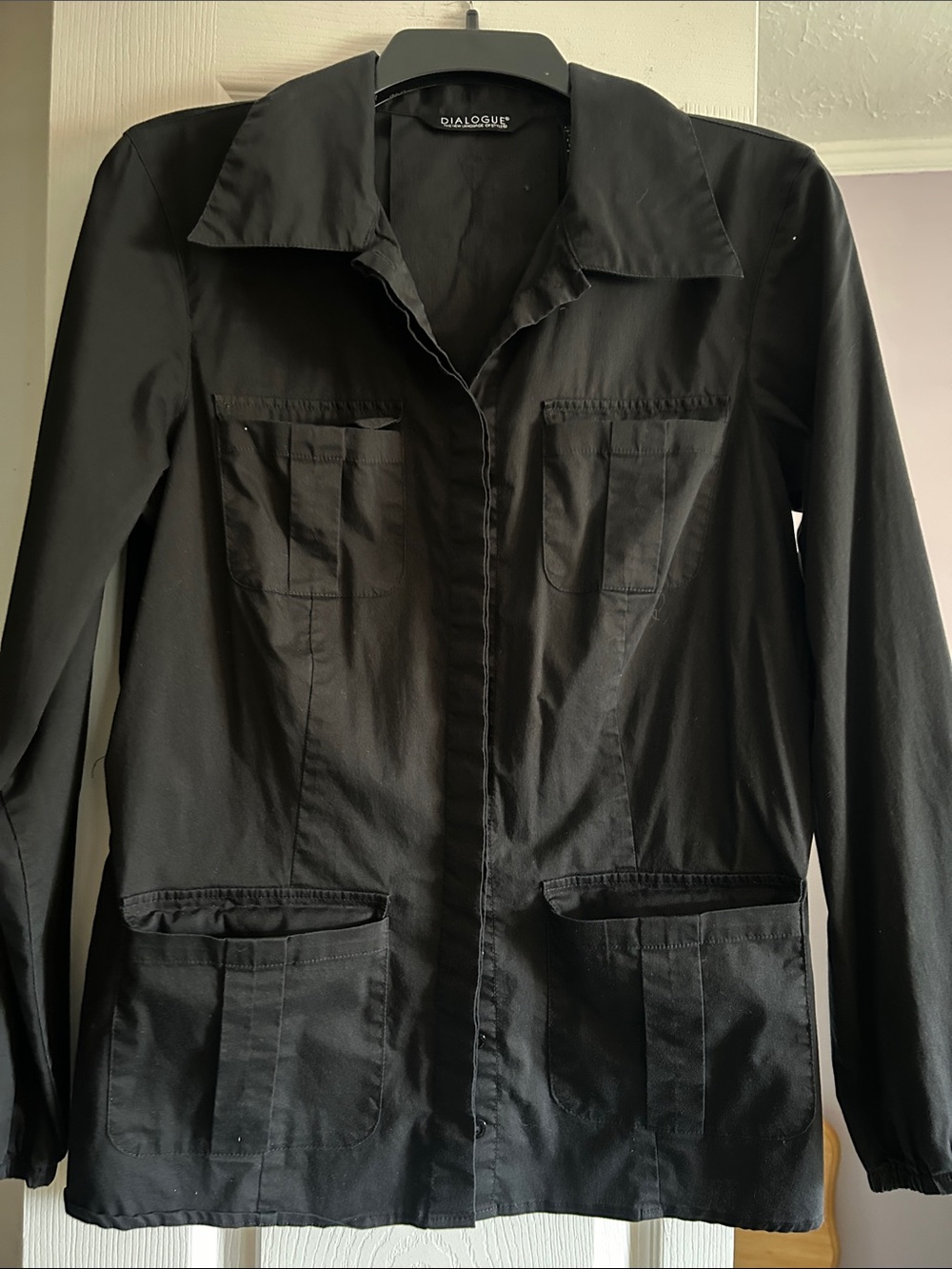 Dialogue Black Utility-Inspired Blazer Jacket